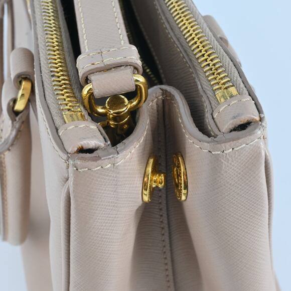 Prada Galleria Double Zip Nude Leather Logo Satchel Bag - Picture 14 of 16